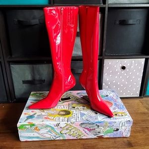 *NEW* Wms. Sz. 9.5 Red Patent Knee-High Boots